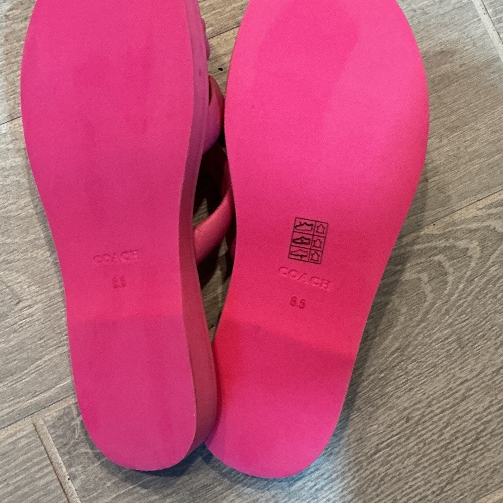 COACH Hot Pink Knotted Slide Sandals Women’s sz 9.5B UK 8.5 EU 40 - Picture 5 of 6